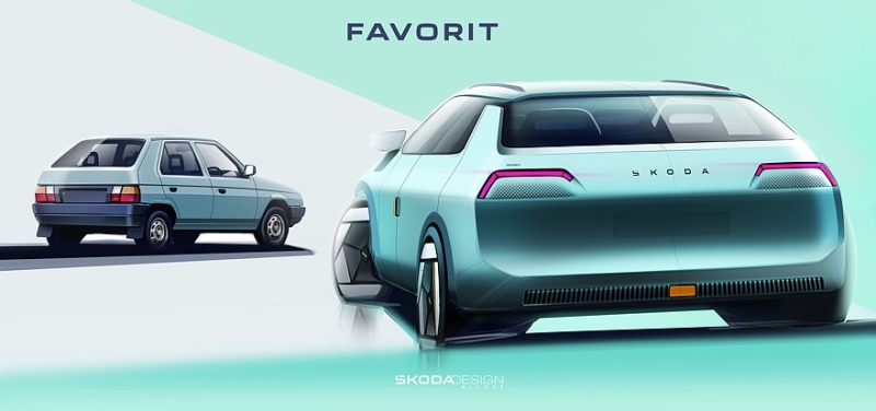 Skoda показала, каким может быть новый Favorit: кроссовер с угловатыми формами