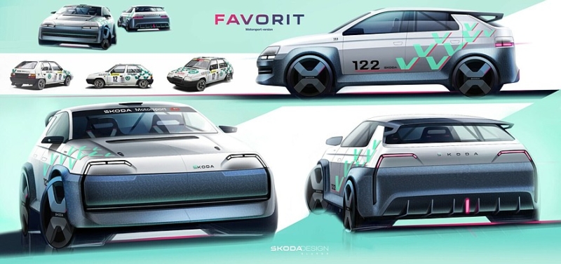 Skoda показала, каким может быть новый Favorit: кроссовер с угловатыми формами