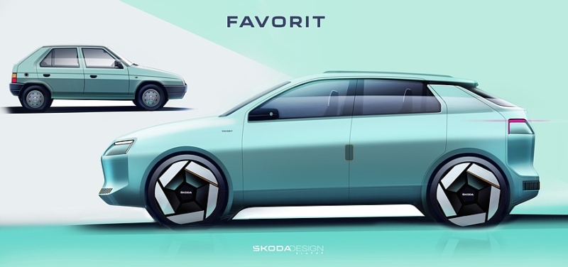 Skoda показала, каким может быть новый Favorit: кроссовер с угловатыми формами